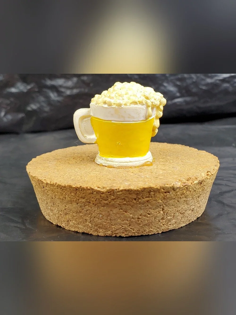 Novelty Beer Money Bar Decoration Cork Lid Ceramic Jar Breweriana Man Cave - GUC